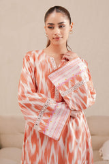 SAFFRON FADE-2 PIECE PRINTED LAWN SUIT