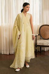 MELLOW GREEN- 3PC EMBROIDERED LAWN SUIT