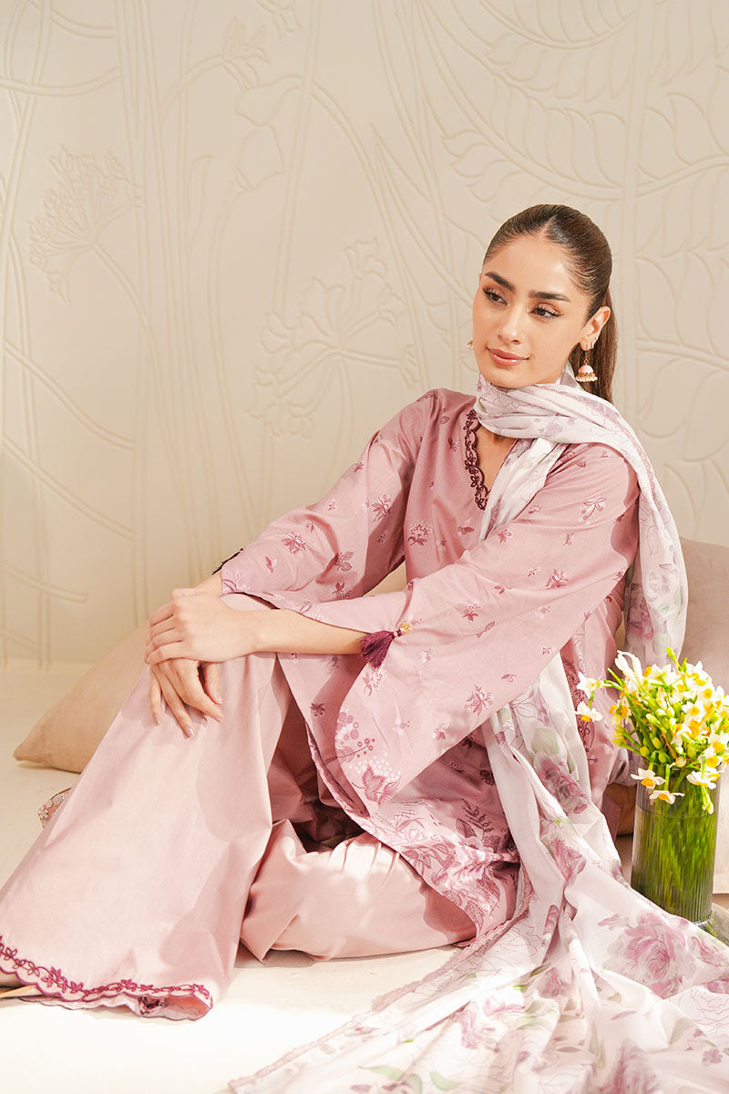 FLORAL BLUSH-3 PIECE PRINTED LAWN SUIT