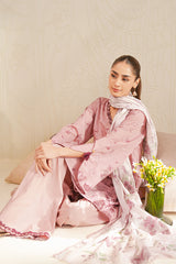 FLORAL BLUSH-3 PIECE PRINTED LAWN SUIT