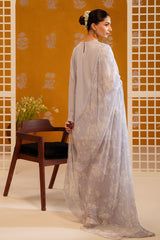 LAVENDER ASH-3PC CHIKANKARI SUIT