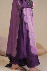 DEEP CARNATION-3 PIECE PRINTED LAWN SUIT