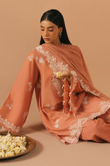 CORAL CHARM- 3PC EMBROIDERED LAWN SUIT