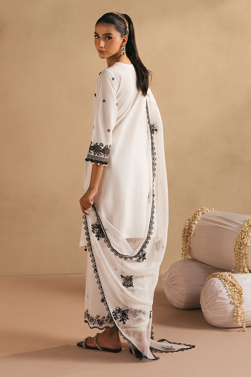 MONOCHROME BLISS- 3PC EMBROIDERED LAWN SUIT