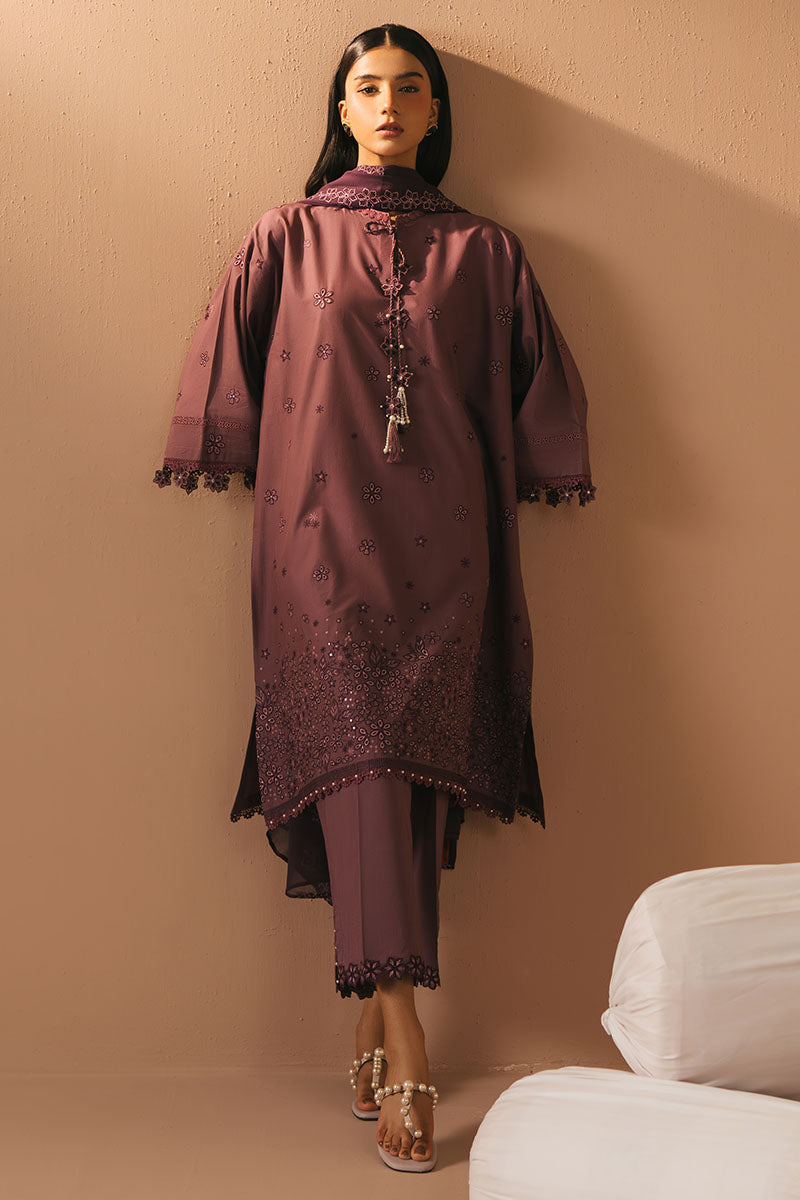 GRAPE AMETHYST- 3PC EMBROIDERED LAWN SUIT