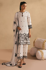 MONOCHROME BLISS- 3PC EMBROIDERED LAWN SUIT