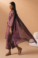 GRAPE AMETHYST- 3PC EMBROIDERED LAWN SUIT