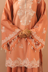 CORAL CHARM- 3PC EMBROIDERED LAWN SUIT