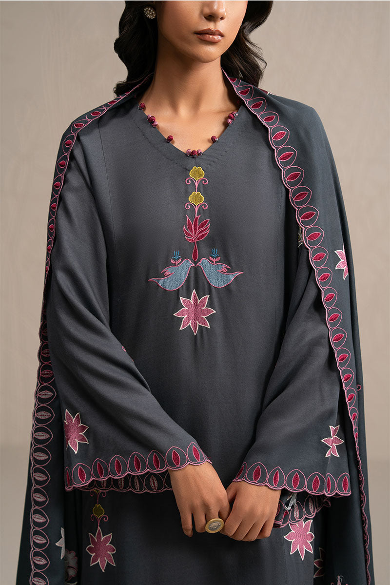 CHARCOAL SPECTRUM-3PC (SHIRT, TROUSER & DUPATTA)