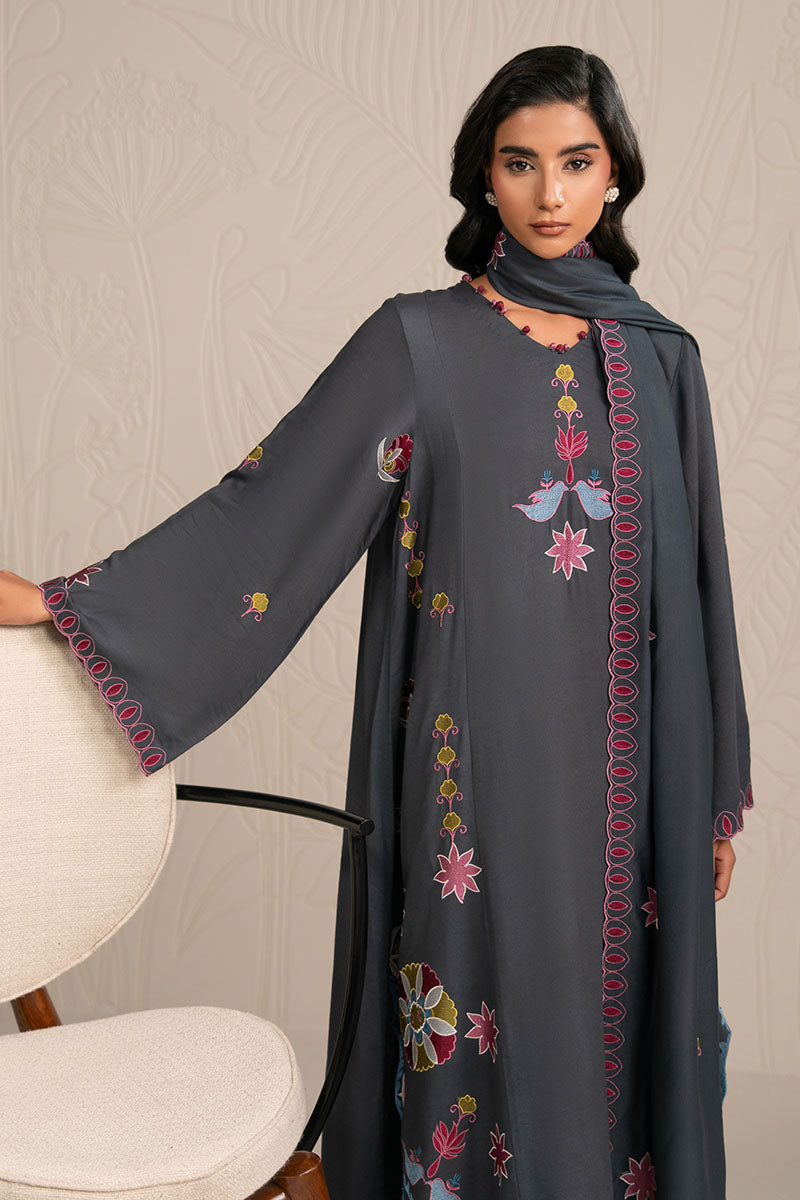 CHARCOAL SPECTRUM-3PC (SHIRT, TROUSER & DUPATTA)