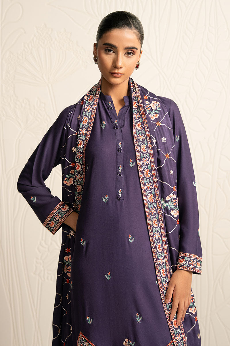 MULBERRY GARNET-3PC (SHIRT, TROUSER & DUPATTA)