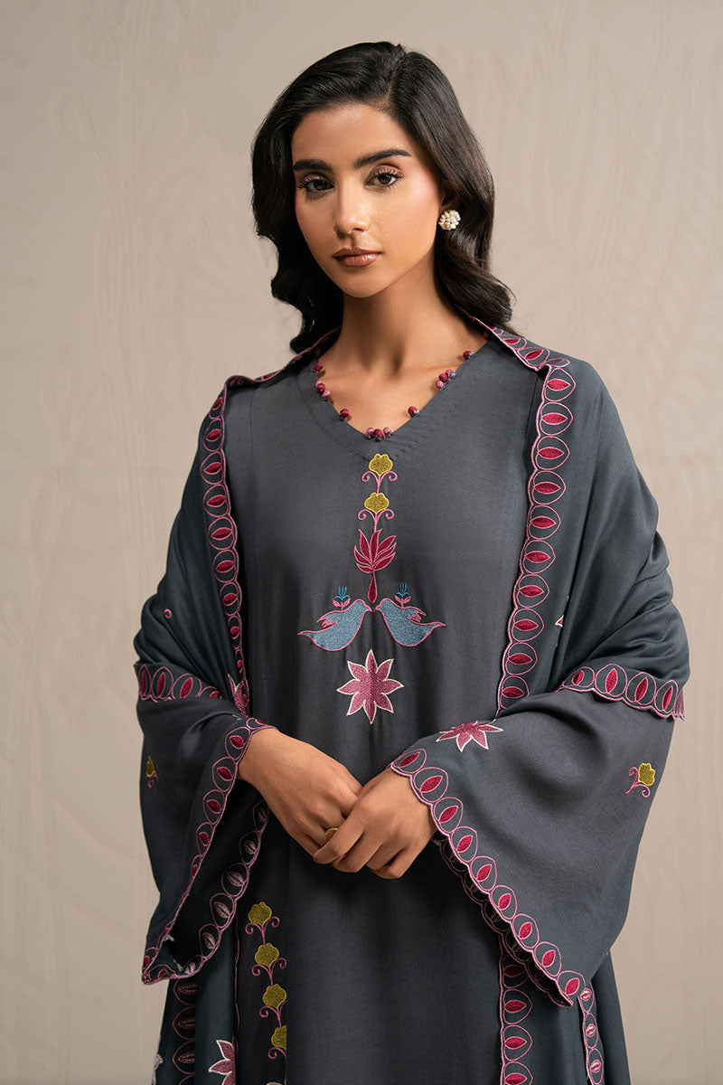 CHARCOAL SPECTRUM-3PC (SHIRT, TROUSER & DUPATTA)