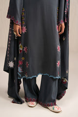 CHARCOAL SPECTRUM-3PC (SHIRT, TROUSER & DUPATTA)