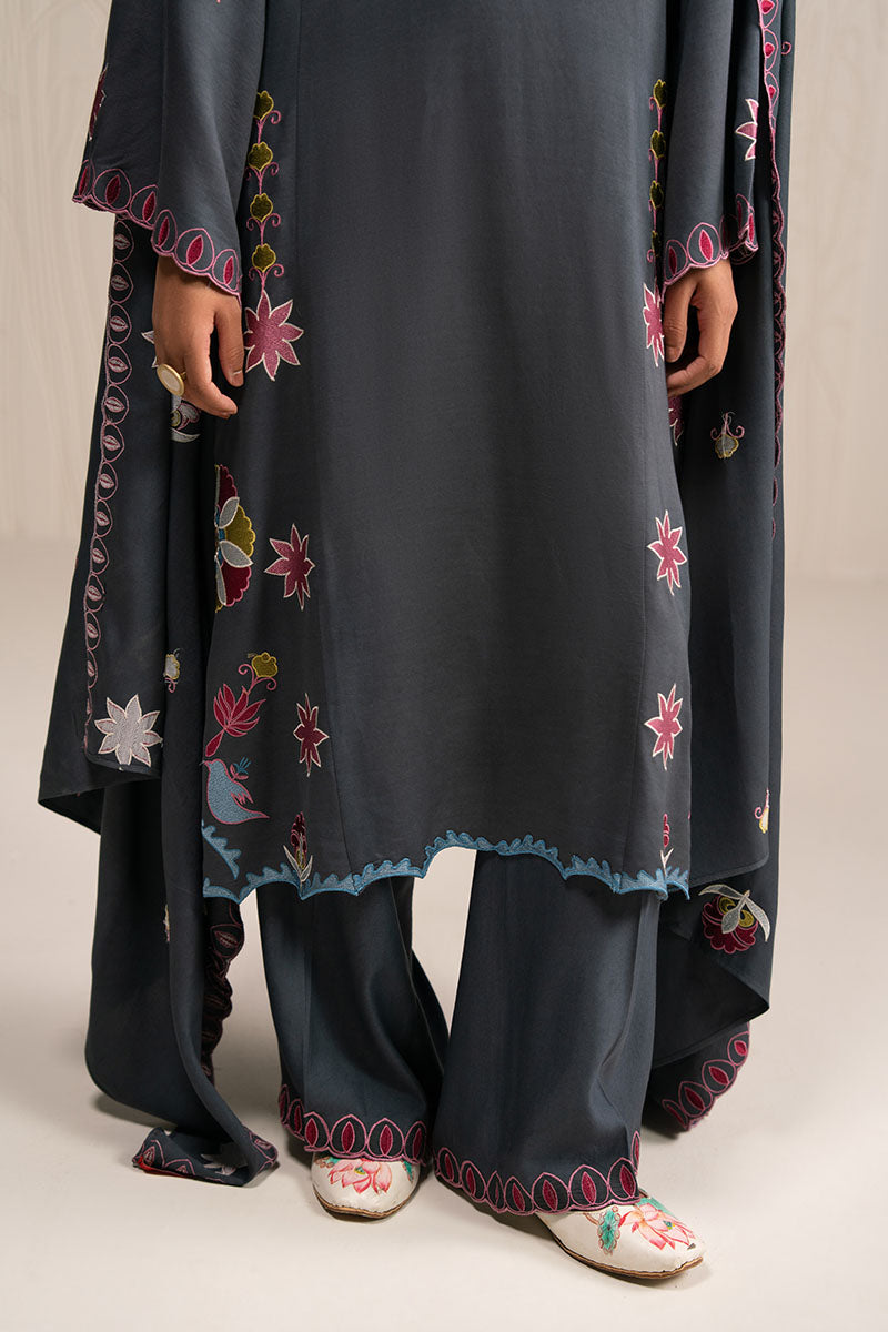 CHARCOAL SPECTRUM-3PC (SHIRT, TROUSER & DUPATTA)