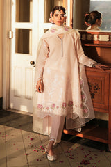 PALE PINK-3 PC EMBROIDERED JACQUARD SUIT