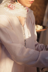 PALE PINK-3 PC EMBROIDERED JACQUARD SUIT