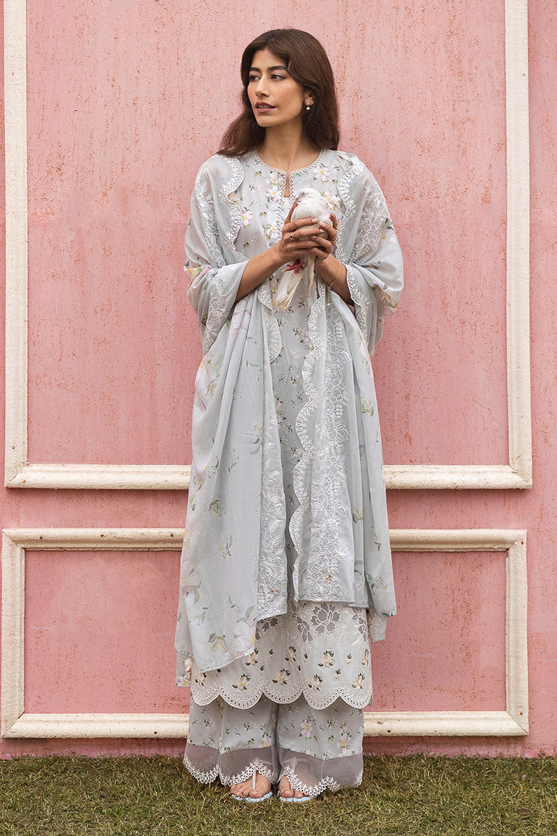 GRAY FROST-3PC PRINTED LAWN SUIT