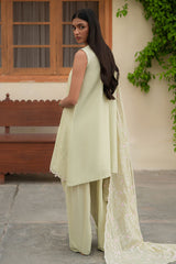 CANARY GREEN- 3PC EMBROIDERED LAWN SUIT