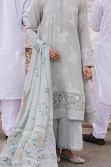 LUNAR BLOOM-3 PC DYED JACQUARD SUIT