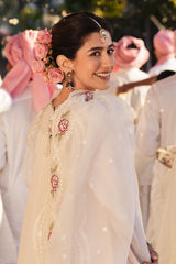 PALE PINK-3 PC EMBROIDERED JACQUARD SUIT