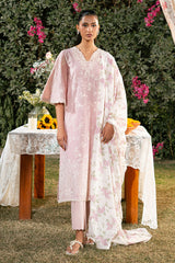 CARMINE ROSE-3PC (SHIRT, TROUSER & DUPATTA)
