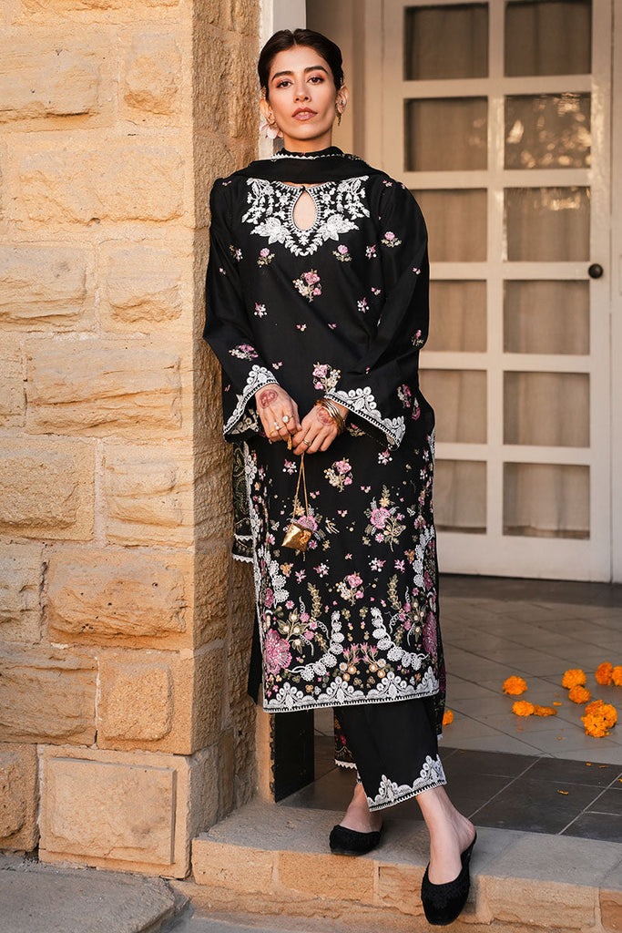 VINTAGE ROSE-3 PC EMBROIDERED LAWN SUIT