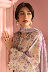 LILAC BLOOM-3PC PRINTED LAWN SUIT