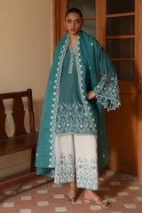TEAL DREAM- 3PC EMBROIDERED LAWN SUIT