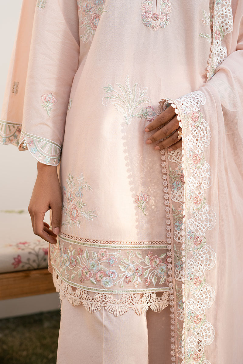 PEACH BLOOM-3PC (SHIRT, TROUSER & DUPATTA)