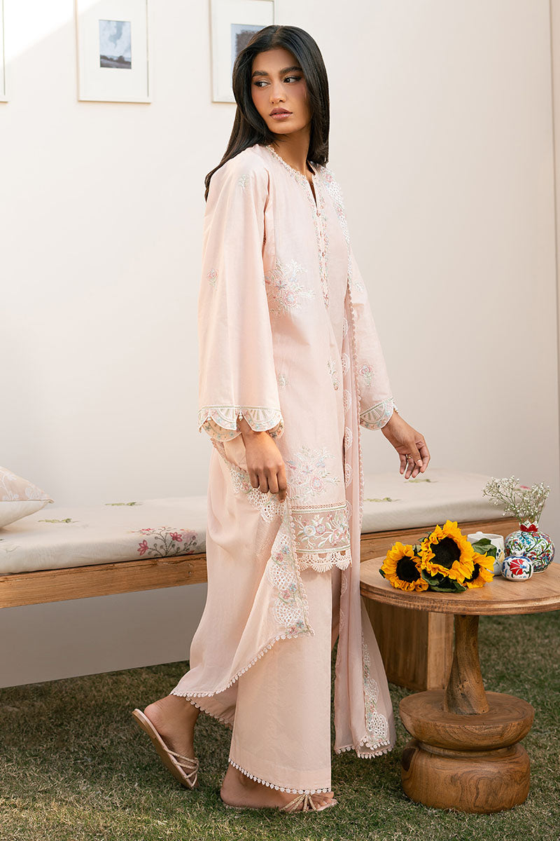 PEACH BLOOM-3PC (SHIRT, TROUSER & DUPATTA)