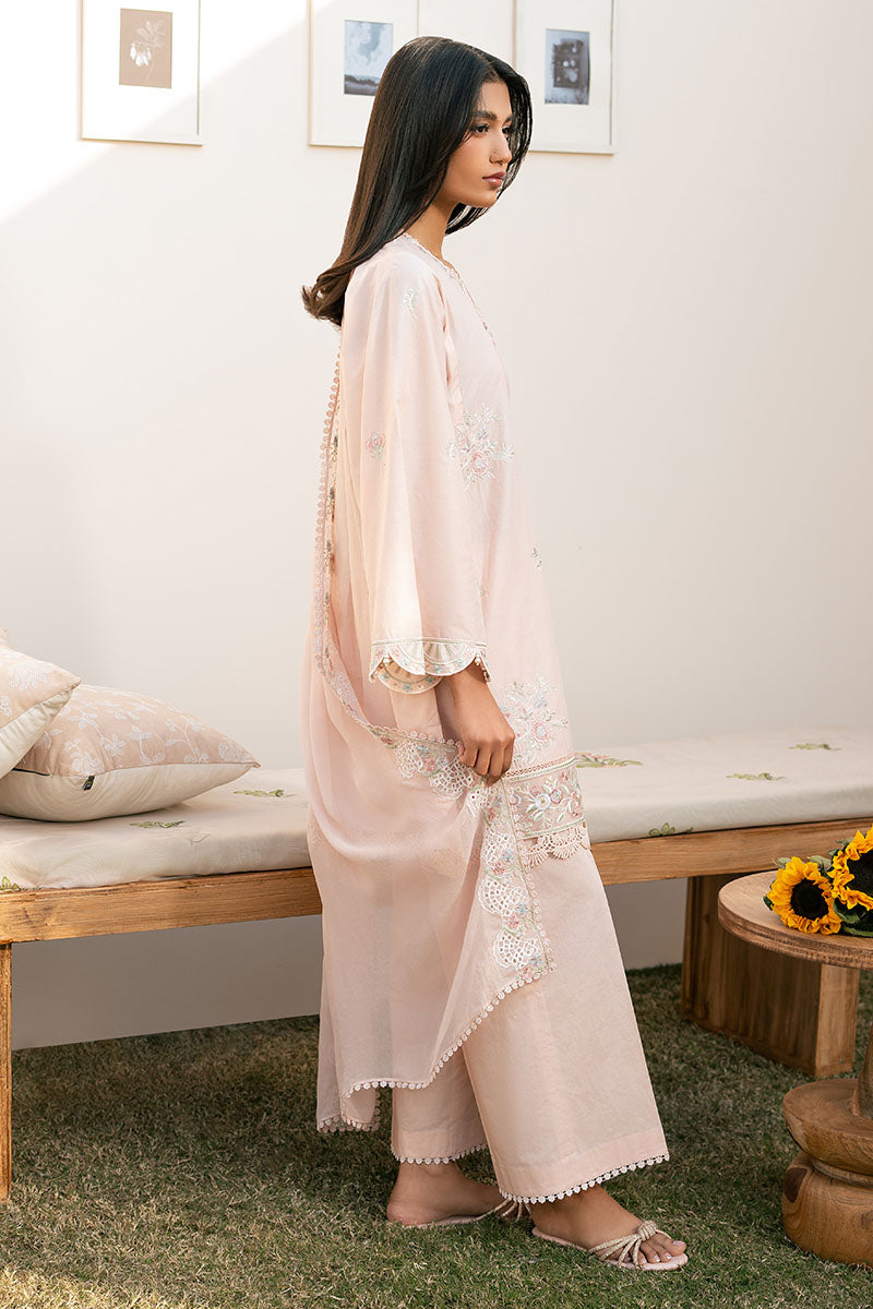 PEACH BLOOM-3PC (SHIRT, TROUSER & DUPATTA)