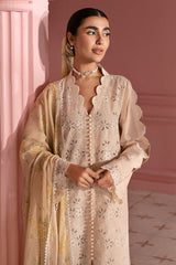 PEACH PARFAIT-3PC PRINTED LAWN SUIT