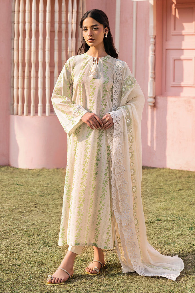 GREEN TRELLIS-3PC PRINTED LAWN SUIT