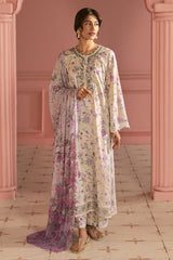 LILAC BLOOM-3PC PRINTED LAWN SUIT