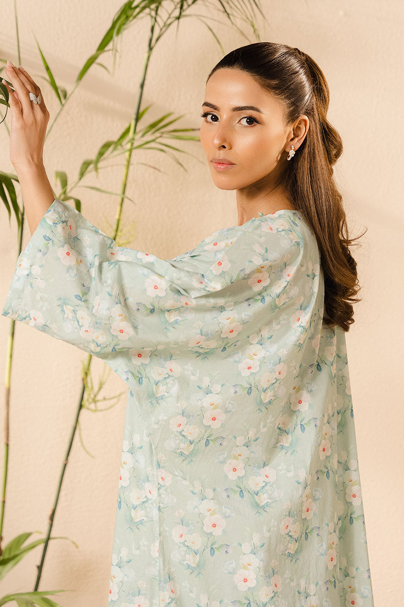 AQUA MINT PRINTED LAWN SHIRT