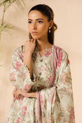 MINTY BLOOM-3PC (SHIRT, TROUSER & DUPATTA)