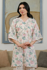 WHITE ORNATE-2 PC PRINTED LAWN SUIT