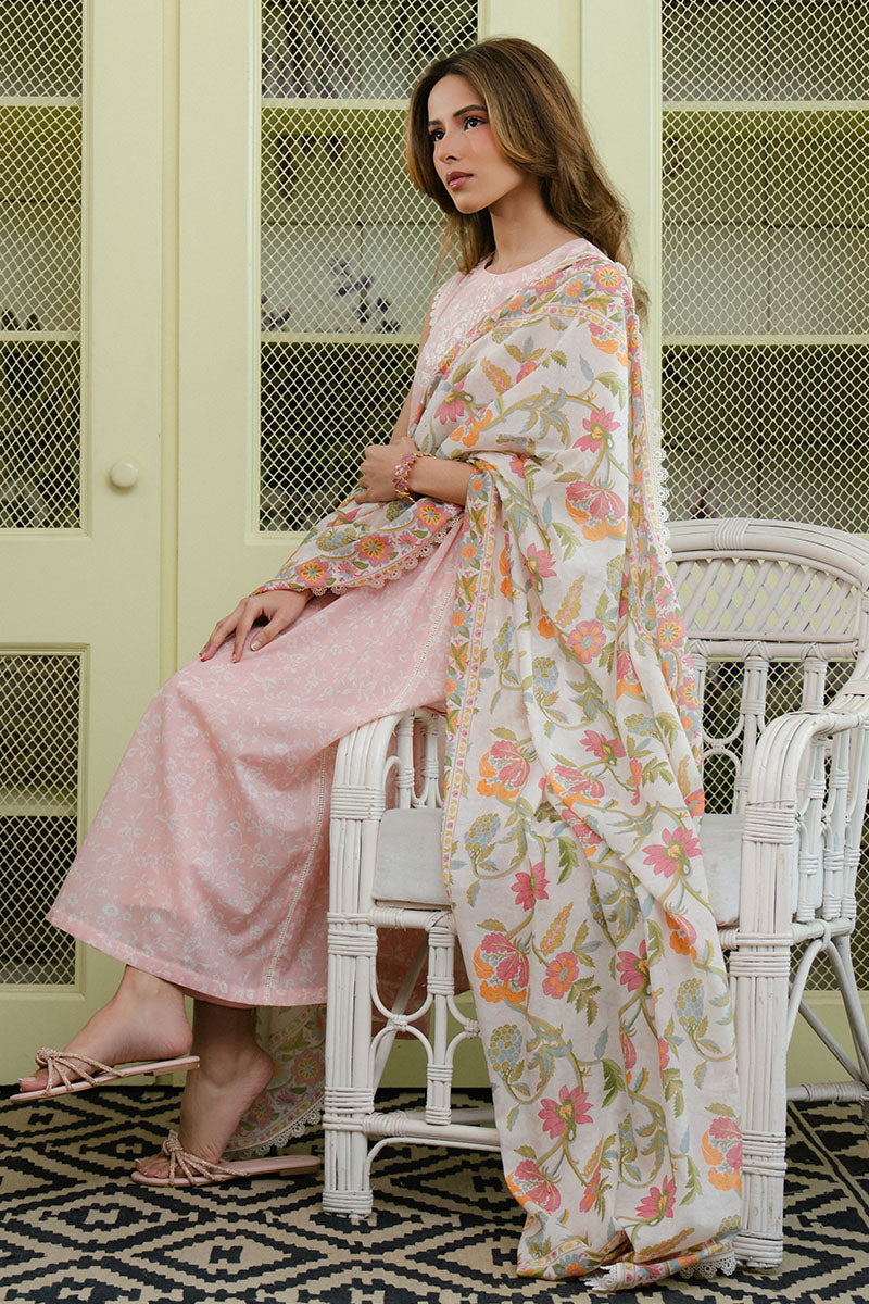 SOFT PINK-3 PC PRINTED LAWN SUIT