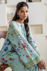 OCEAN MIST PRINTED SILK SHIRT