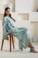 OCEAN MIST PRINTED SILK SHIRT