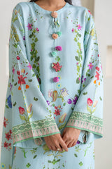 OCEAN MIST PRINTED SILK SHIRT