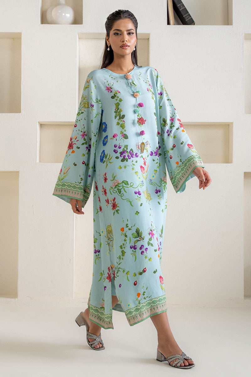 OCEAN MIST PRINTED SILK SHIRT