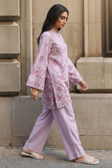 MAUVE CHARM-2PC LINEN PRINTED SUIT