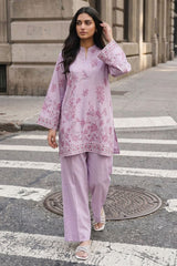 MAUVE CHARM-2PC LINEN PRINTED SUIT