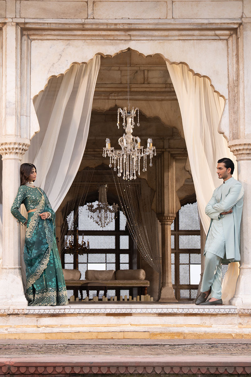 SEQUIN GROVE-3PC SILK EMBROIDERED PRET