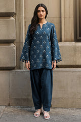 AZURE FLORA-2PC KHADDAR PRINTED SUIT