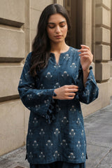 AZURE FLORA-2PC KHADDAR PRINTED SUIT