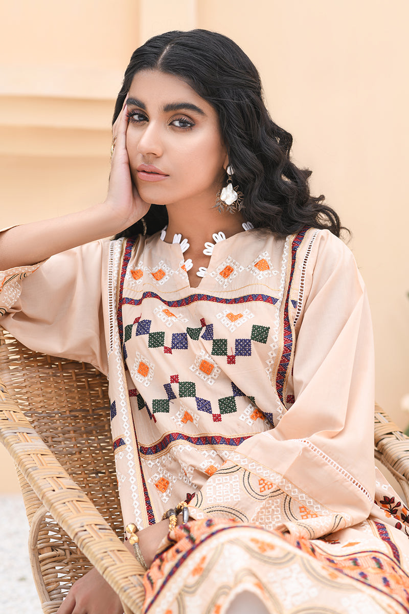 PEACH BLUSH - EMBROIDERED SHIRT