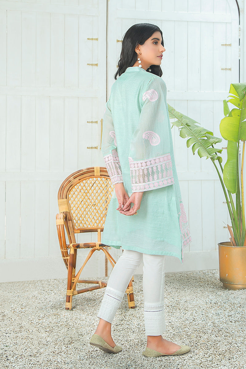 PISTACHIO PAISLEY - EMBROIDERED SHIRT