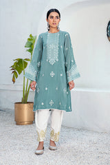 AQUA FLORAL - EMBROIDERED SHIRT